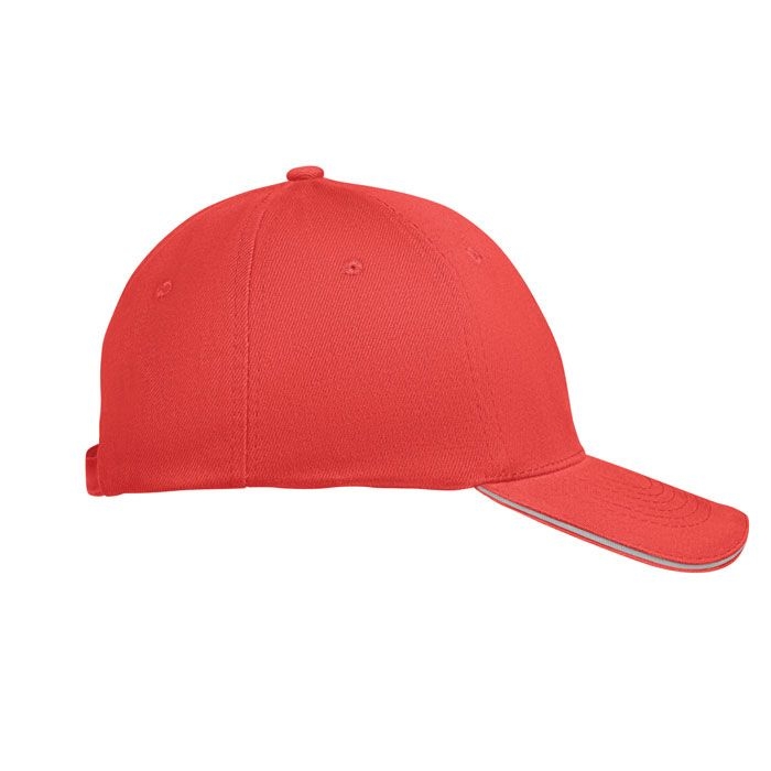 MO1464-35Buffalo Baseball cap 6 panels 260g_m²_ weiss_rot