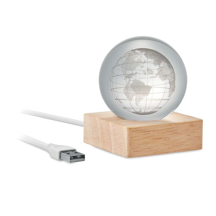 MO2690-40Globe Light LED-Glaskugel Globus_ holz
