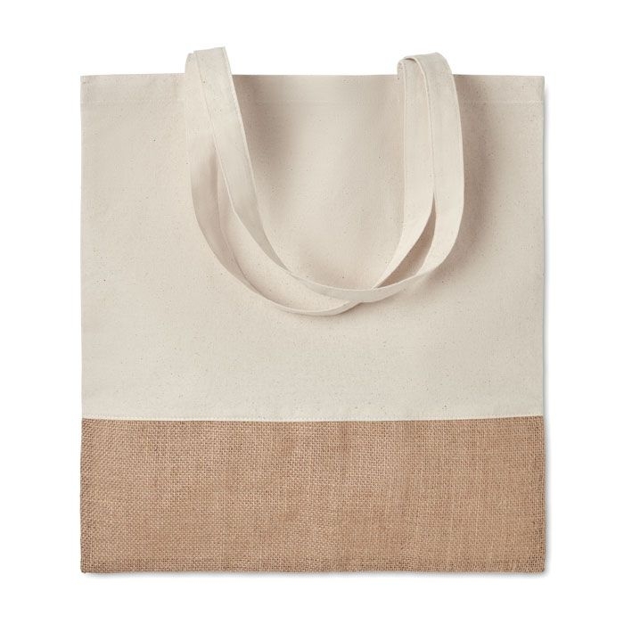 MO9518India Tote Einkaufstasche mit Jutebesatz