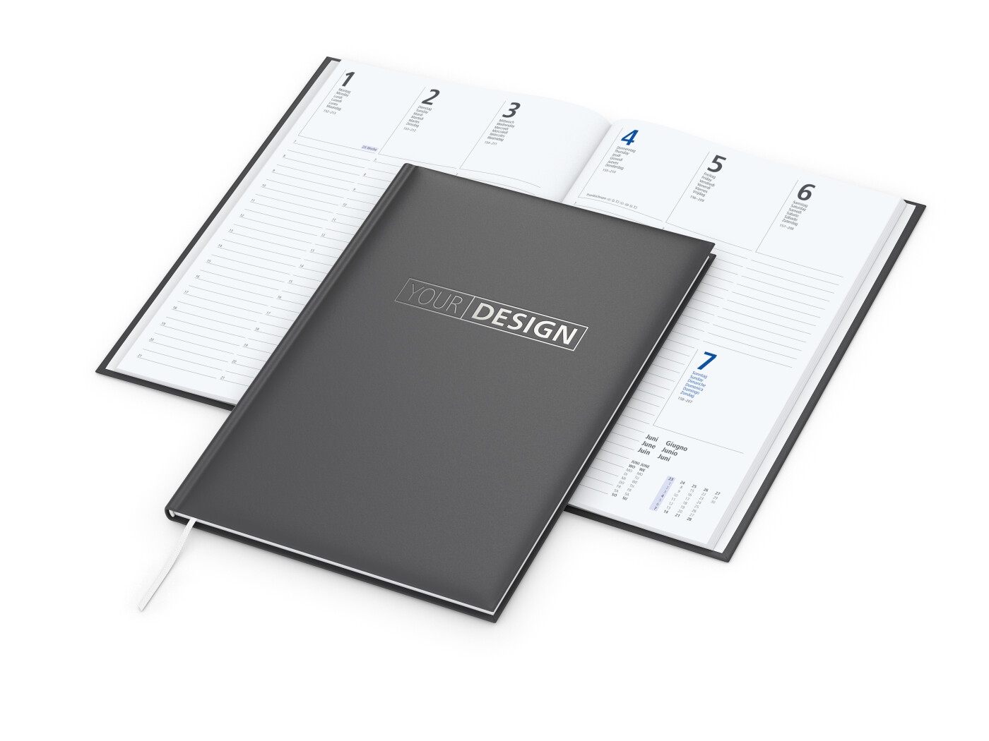 GE0022-ANSWochentimer Media_ anthrazit_ Silberpraegung