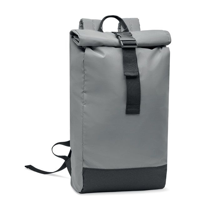 MO2056-16Bright Rollpack Reflektierender Rucksack_ mattsilber