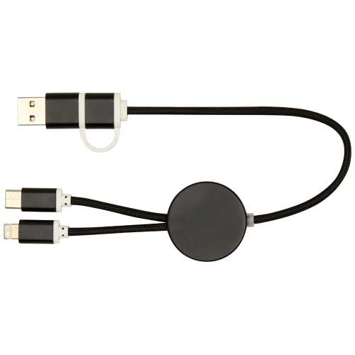 PF124424-4Alasia 30 cm 5-in-1 Kabel aus recyceltem Kunststoff fuer Datenuebertragung und 27W Schnellladung_ schw