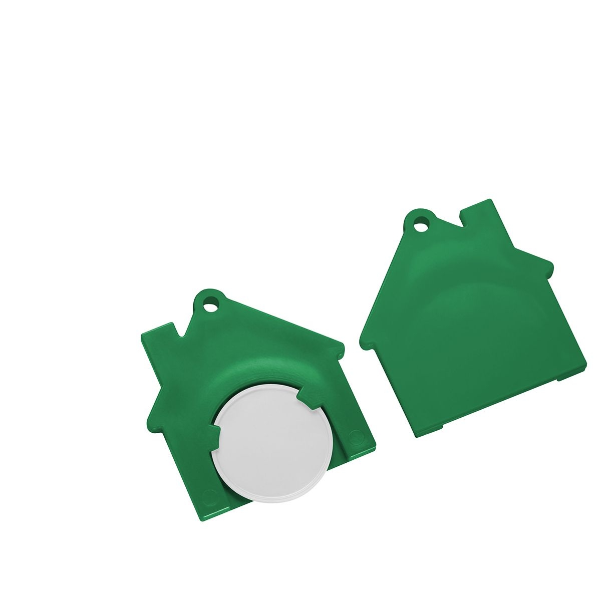 HE7516-0-2Chiphalter mit 1€-Chip _Haus_ weiss_ gruen