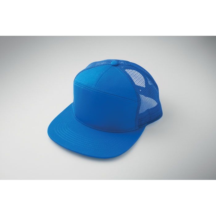 MO2866-37Bead Flache Kappe 7 Panels_ koenigsblau
