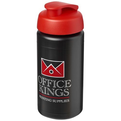PF210072-15Baseline® Plus grip 500 ml Sportflasche mit Klappdeckel_ schwarz_rot