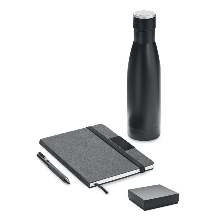 MO2162-03Yokoso Set Notizbuch mit Flasche_ schwarz