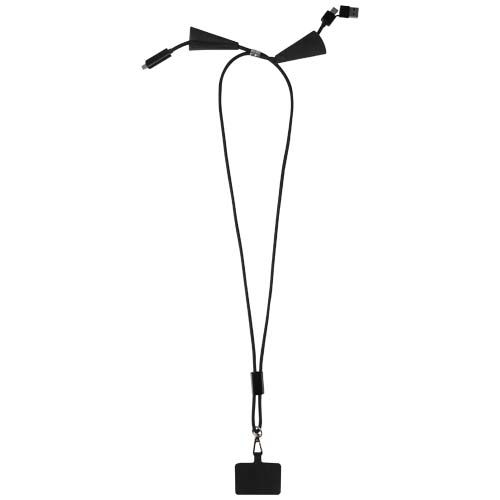 PF124453-1Funi 5 in 1 Lanyard Kabel aus recyceltem Kunststoff fuer Smartphones mit integrierter Datensynchronis