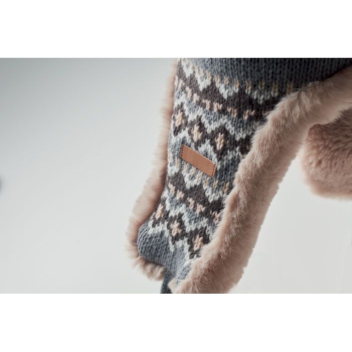 MO2688-07Yulong Gestrickte Ohrenmuetze_ grau