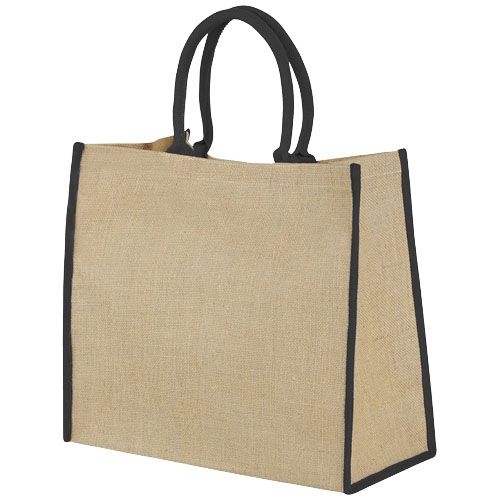 PF120182-2Harry farbige Jute Tragetasche 25L_ natur_schwarz