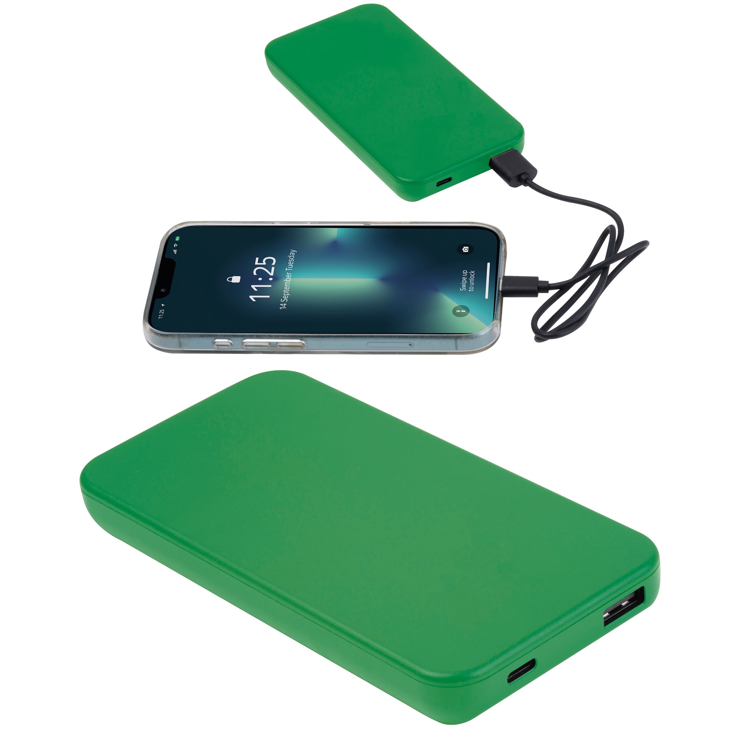 MA35494-09Recycelte Powerbank 10.000 mAh PRESTON_ gruen