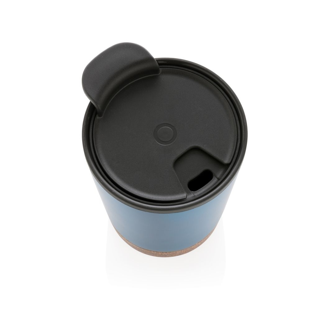 XDP435.07-5RCS recycelter Edelstahl-Kaffeebecher mit Kork_ blau