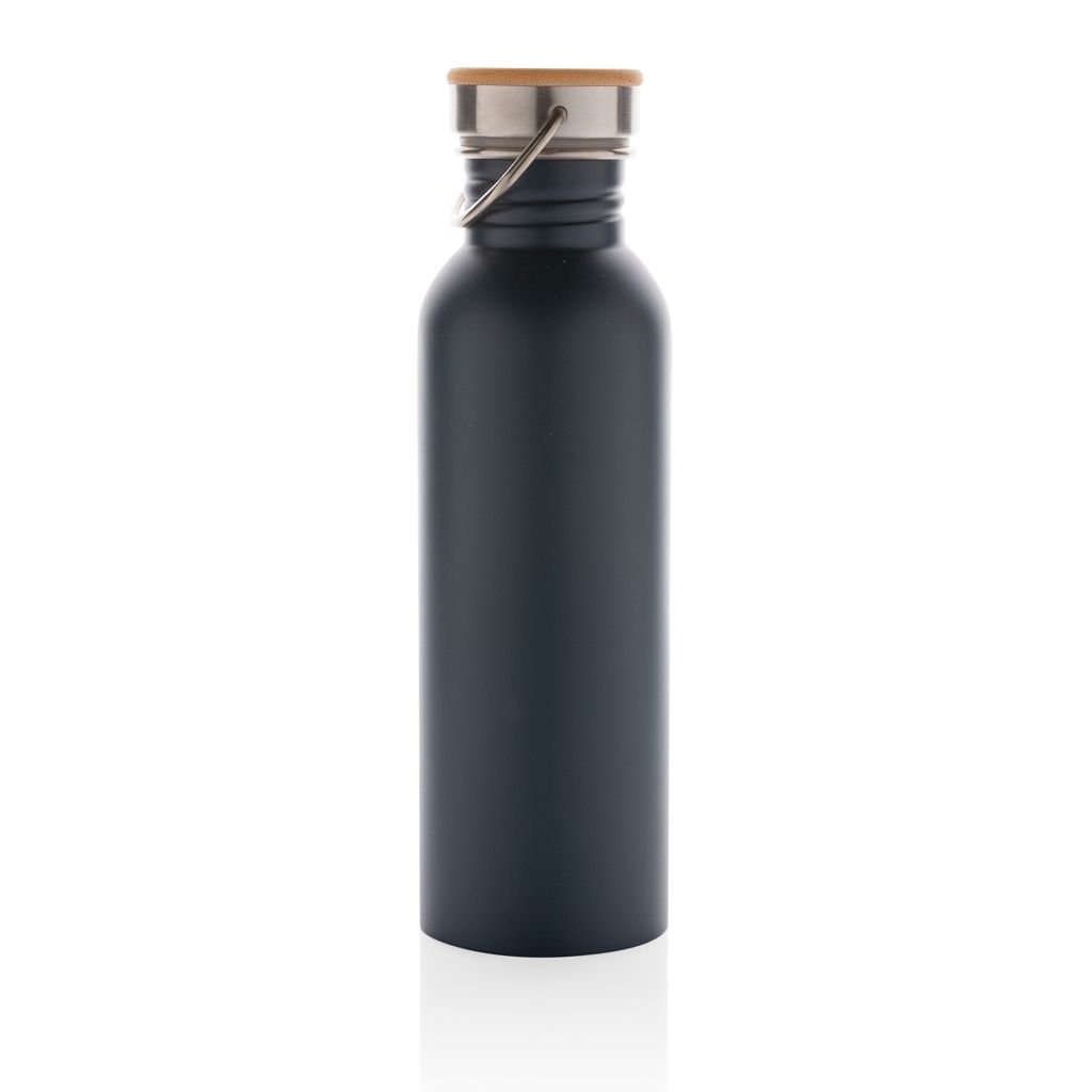 XDP436.83-5Moderne Stainless-Steel Flasche mit Bambusdeckel_ blau