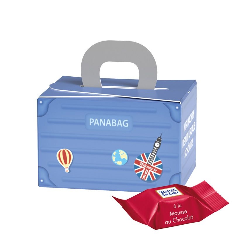 JG10242-1Geschenkbox Mini Koffer Ritter SPORT_ Ritter Sport Schokowuerfel_ Mousse au Chocolate