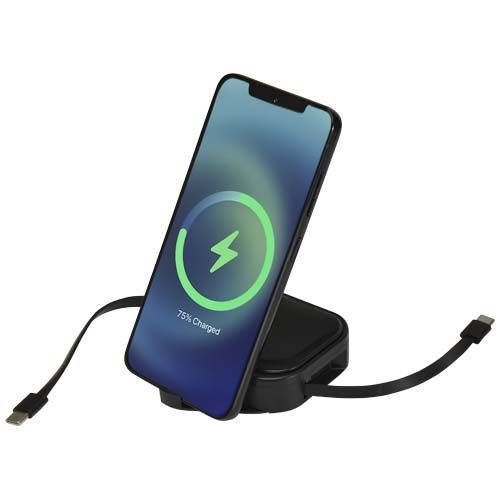 PF124448-2Gloas Aufrollbares 5 in 1 Kabel aus Recyclingmaterial mit Datensynchronisierung und 100 W Schnelllad