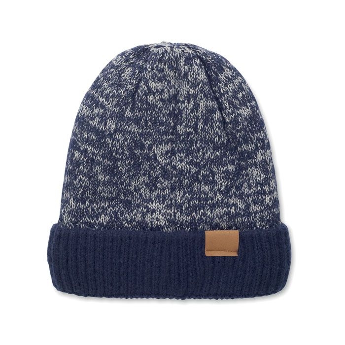 MO3221-04Puntos Beanie mit Buendchen_ blau