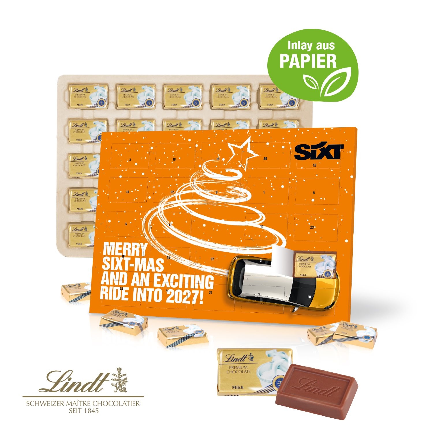 CD55307-02Tisch-Adventskalender Lindt _Select Edition_ Inlay aus Papier _ Individuelles Motiv