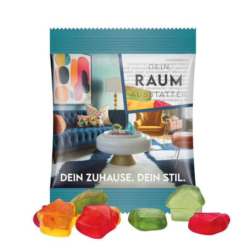 JG10062-12Minituete 15g_ Fruchtgummi Standardformen_ Haus_ transparente Folie
