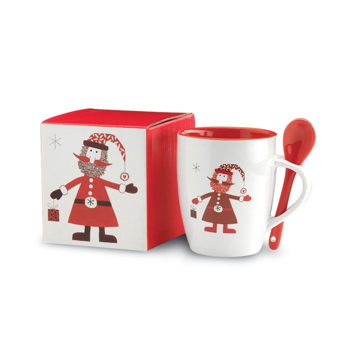 CX1304-99Claus Becher mit Loeffel 250ml_ bunt