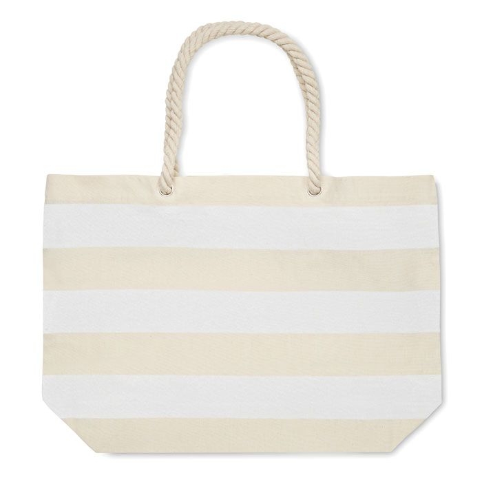 MO2126-06Heaven Stripe Strandtasche Baumwolle 220 g_ weiss