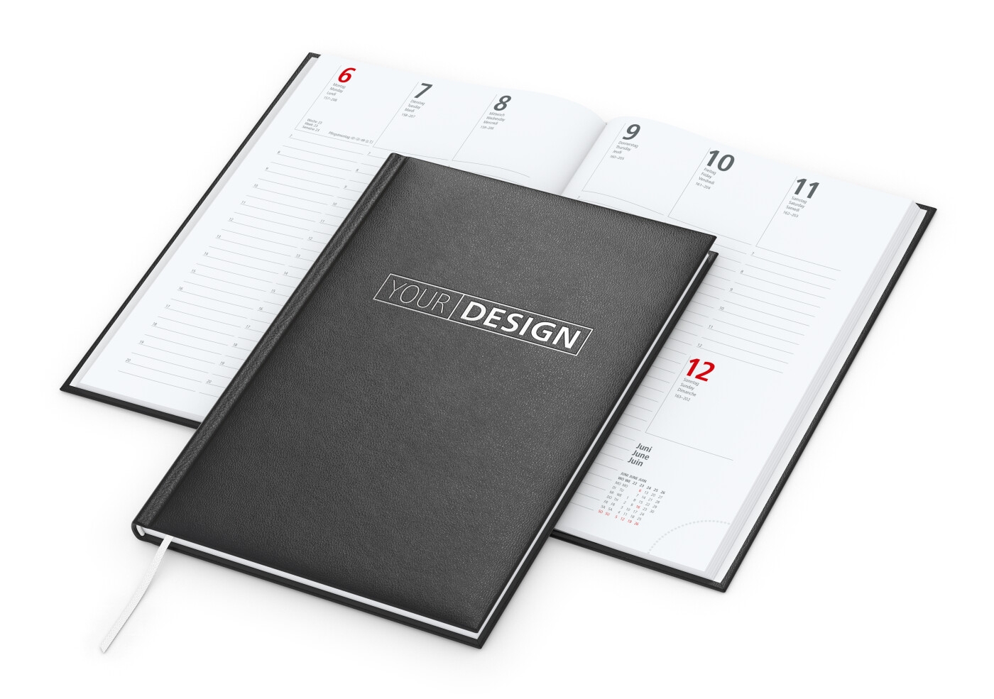 GE0067-SCSWochenkalender Prestige_ schwarz_ Silberpraegung