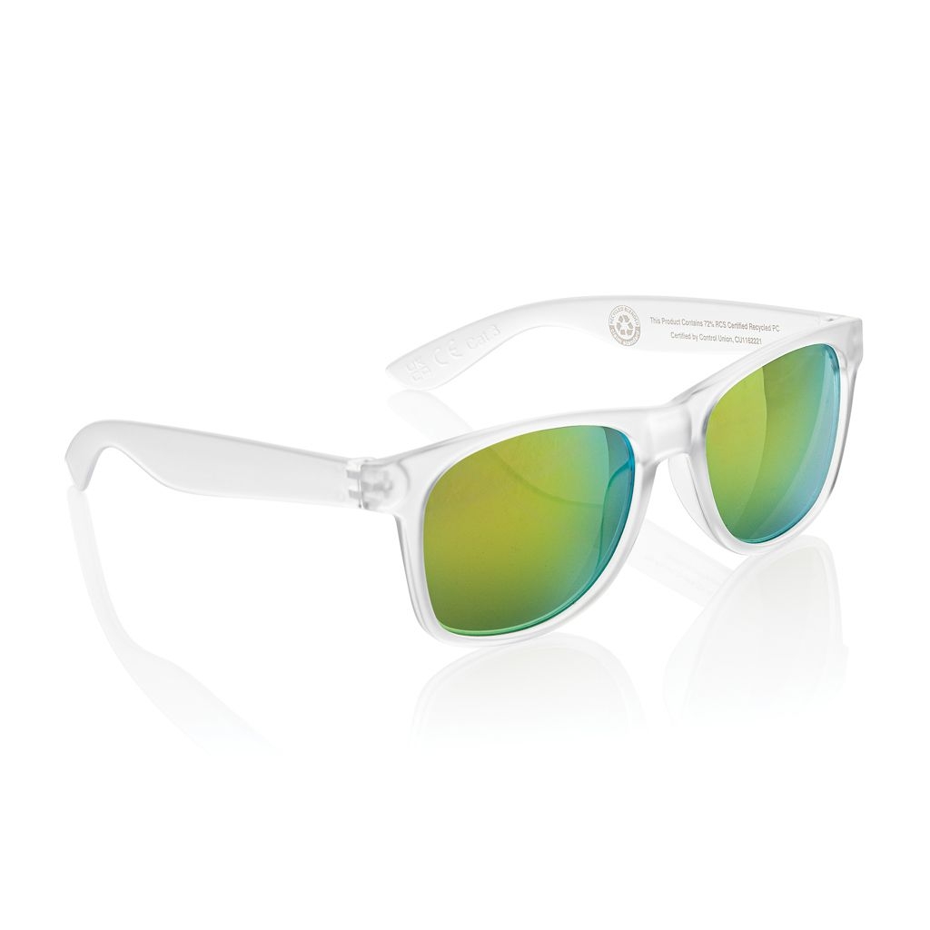 XDP453_87-03Gleam Sonnenbrille aus RCS rec. PC mit verspiegelten Glaesern_ weiss
