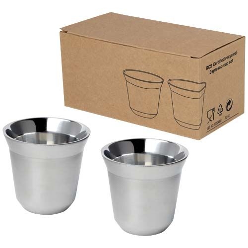 PF100804-1Duo 80 ml RCS-zertifiziertes Espressotassen Set aus Edelstahl _ silber