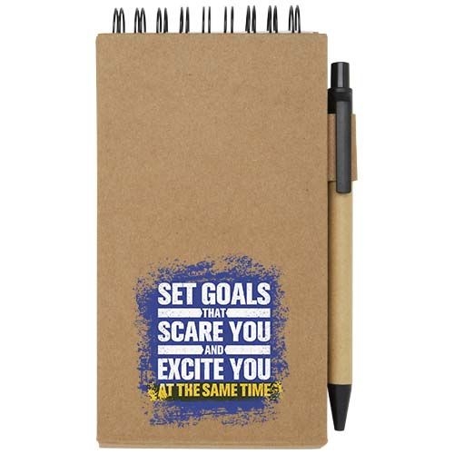 PF107988-1Flipper Haftnotizblock mit Kugelschreiber _schwarze Mine_ natur