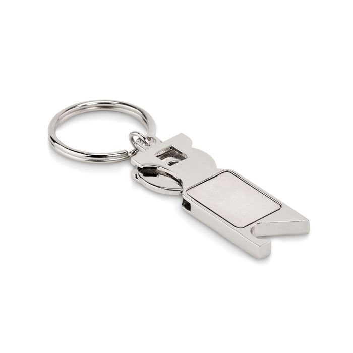 MO6824-16Tokeu Schluesselring mit Muenzhalter_ mattsilber
