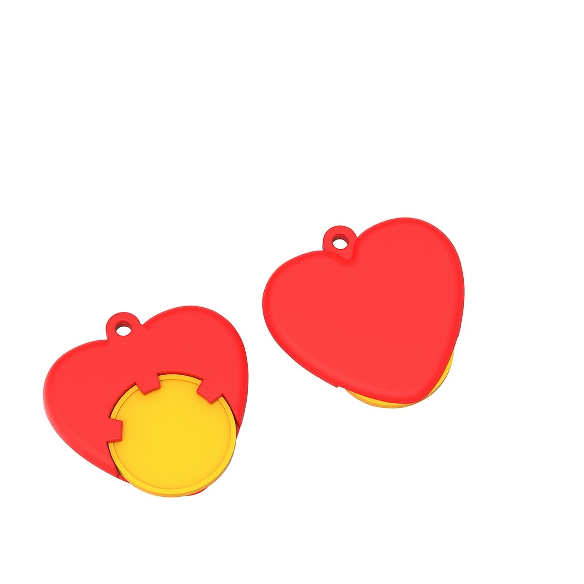 HE8652-4-1Chiphalter mit 1€-Chip _Herz_ gelb_ rot