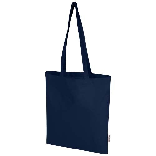 PF120760-5Madras Blend 140 g_m² Tragetasche aus GRS-recycelter Baumwolle 7L_ navy