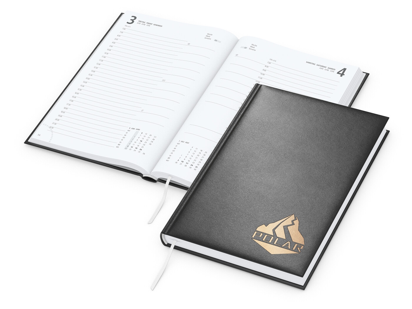 GE0061-SCKTageskalender Advance_ schwarz_ Kupferpraegung