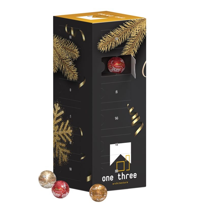 JG20031-2Minikugel Tower Adventskalender Lindt_ Lindor Mini Kugeln_ Individuelles Motiv