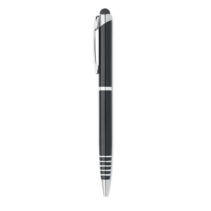 MO2157-03Florina Drehkugelschreiber mit Stylus_ schwarz