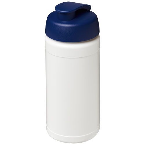 PF210068-3Baseline® Plus 500 ml Sportflasche mit Klappdeckel_ weiss_blau