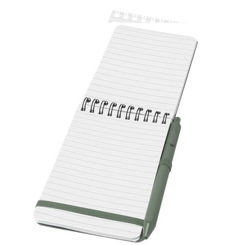 PF107902-2Thalaasa A6 Hardcover Notizbuch aus Ocean Bound Kunststoff mit Kugelschreiber _schwarze Mine_ heath