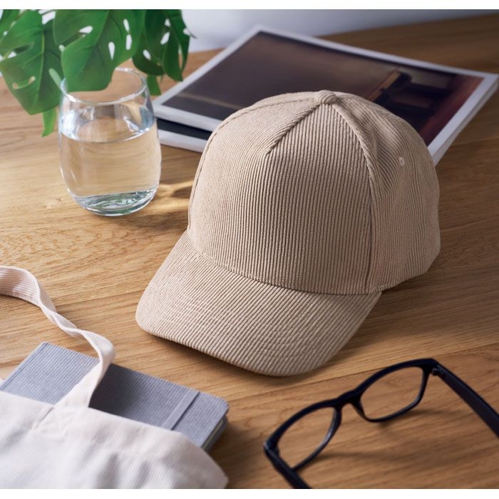 MO2879-13Wale Baseball Kappe 5 Panels Cord_ beige