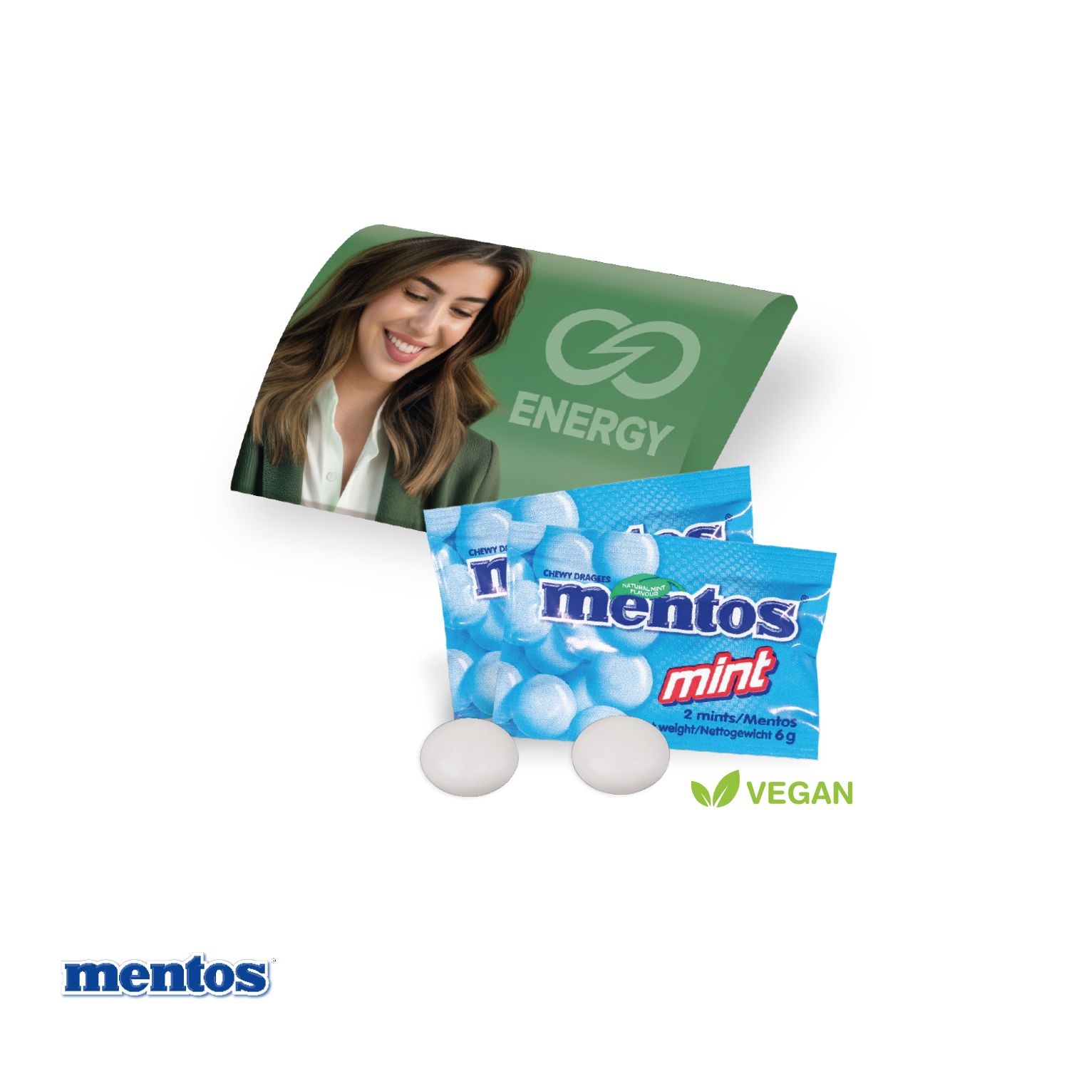 CD91626-01Werbebriefchen Fresh mit Mentos_ Mentos Kaudragees Mint