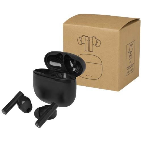 PF124482-2Alterf True Wireless Bluetooth® Headset aus recyceltem Kunststoff mit Silikon-Ohrstoepseln_ schwarz