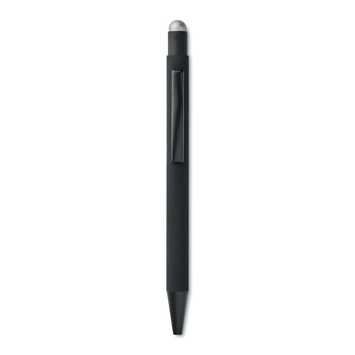 MO9393-14Negrito Druckkugelschreiber mit Stylus_ silber
