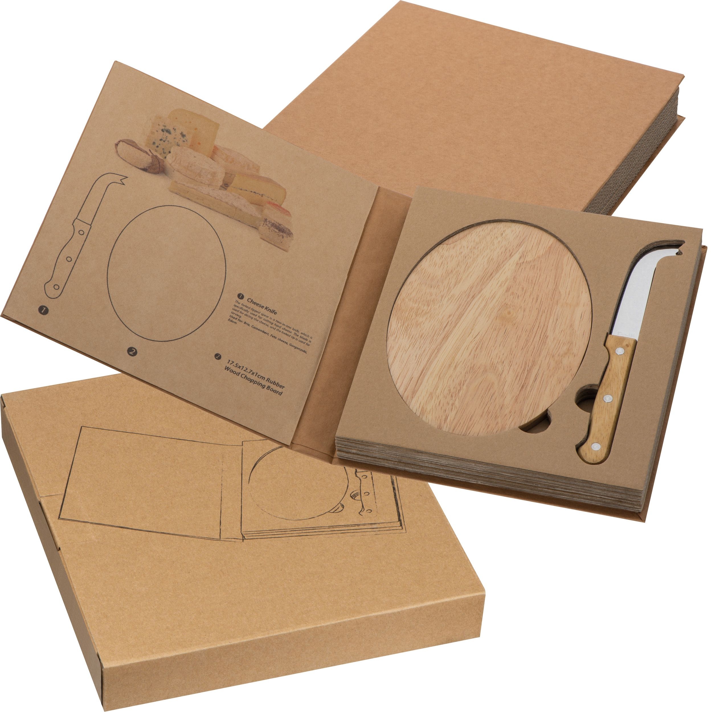 MA80191-13Kaeseset mit Holzbrettchen und Kaesemesser EMILIO_ beige