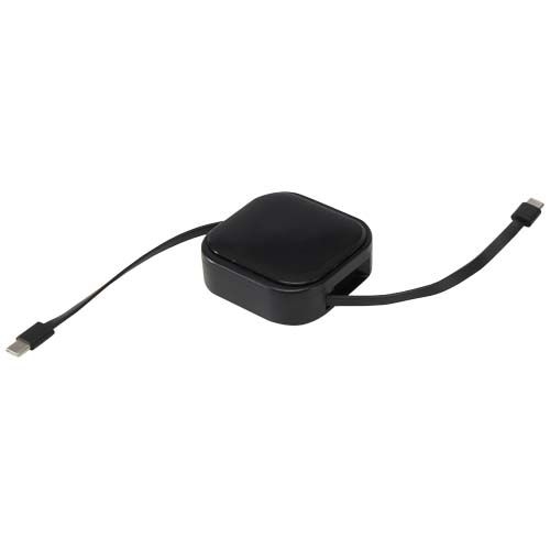 PF124448-2Gloas Aufrollbares 5 in 1 Kabel aus Recyclingmaterial mit Datensynchronisierung und 100 W Schnelllad