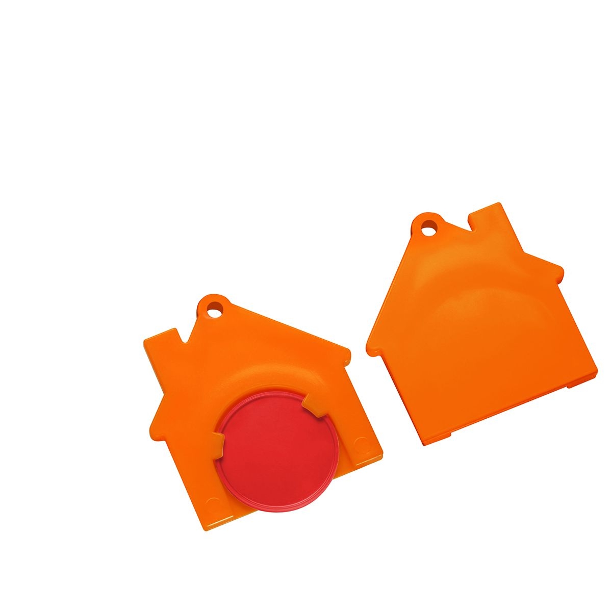 HE7516-1-5Chiphalter mit 1€-Chip _Haus_ rot_ orange