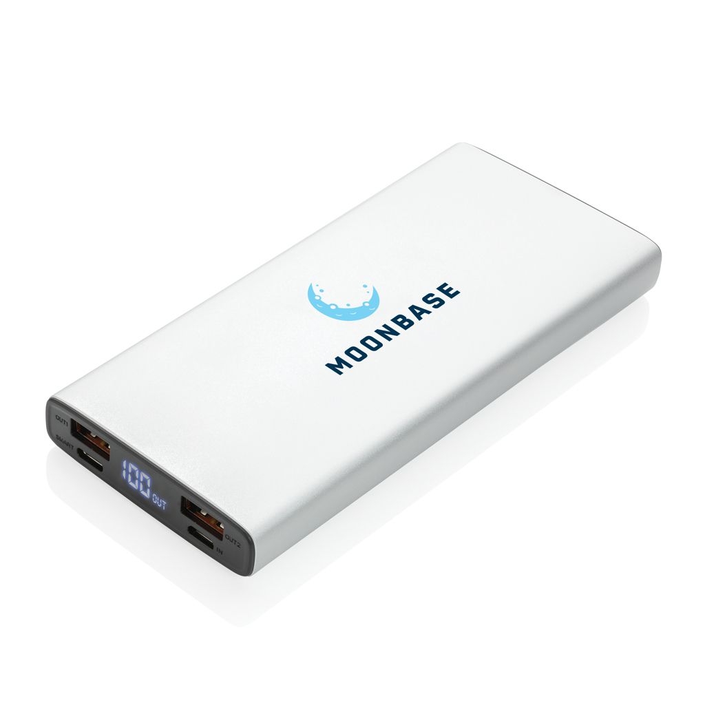 XDP322_24-218W PD Powerbank mit 10.000 mAh aus Aluminium_ silber