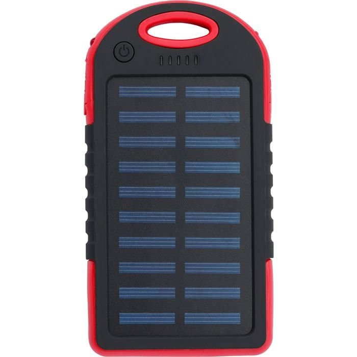 GI1262005-08Gummierte ABS Solar-Powerbank Arin_ rot