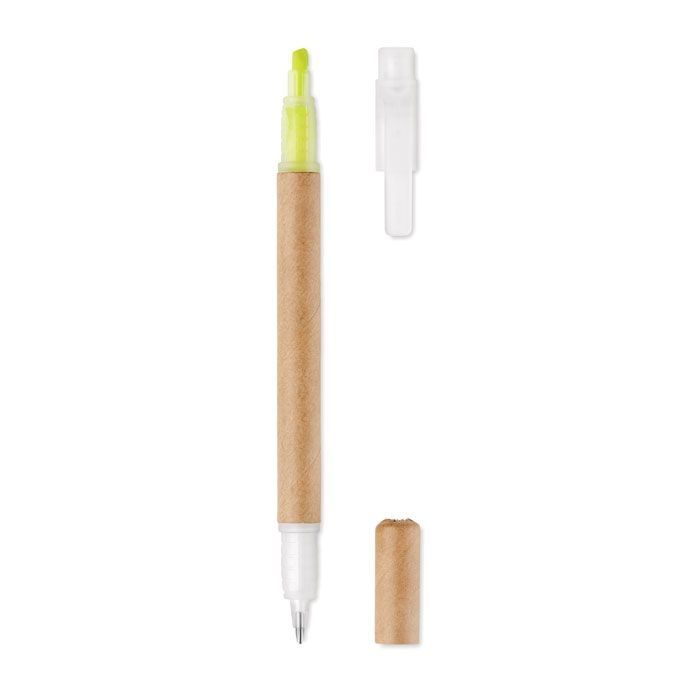 MO9895-08Duo Paper Kugelschreiber mit Textmarker_ gelb