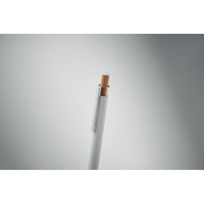 MO2653-06Bergamo _ Druckkugelschreiber recy. Alu_ weiss