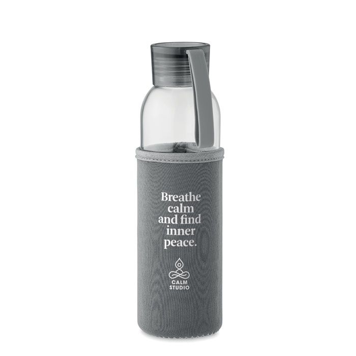 MO2089-15Ebor Flasche recyceltes Glas 500 ml_ steingrau