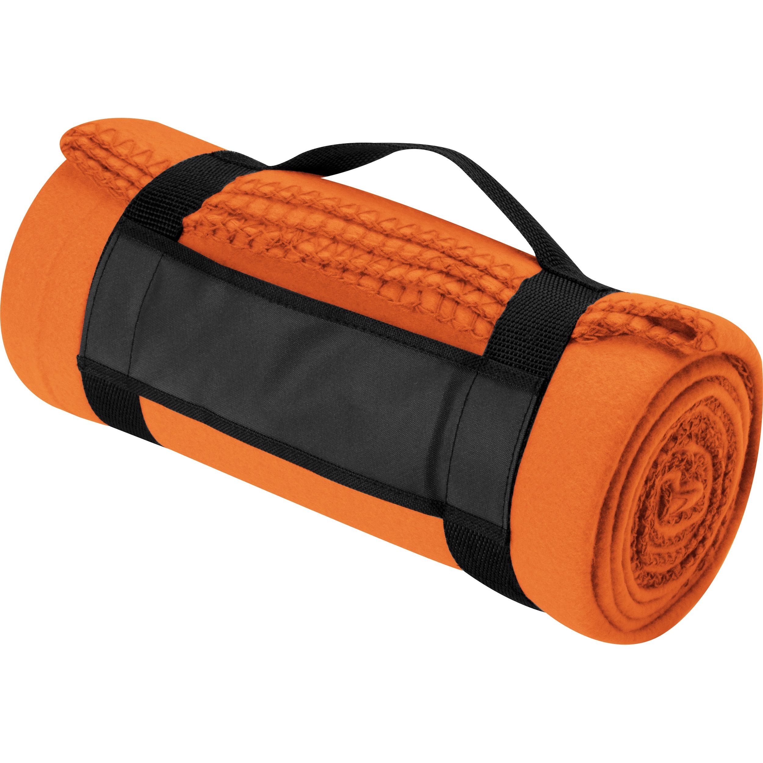 MA66902-10Fleecedecke mit Tragebanderole GIANFRANCO_ orange