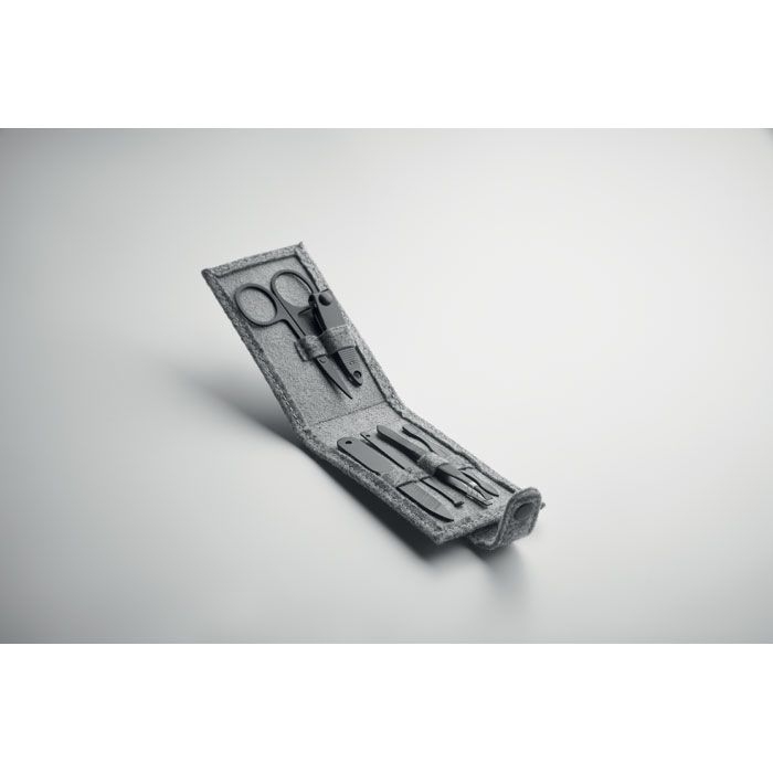 MO2140-07Nailkit Felt Manikuere-Set RPET-Filz_ grau