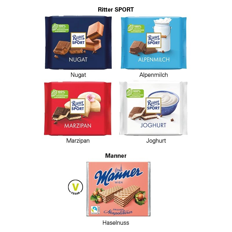 JG20156-1Praesentbox Premium Wald Ritter SPORT_ Ritter Sport 100g_ Alpenmilch_ Wald